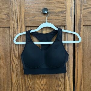 NWOT gymshark racer back black sports bra